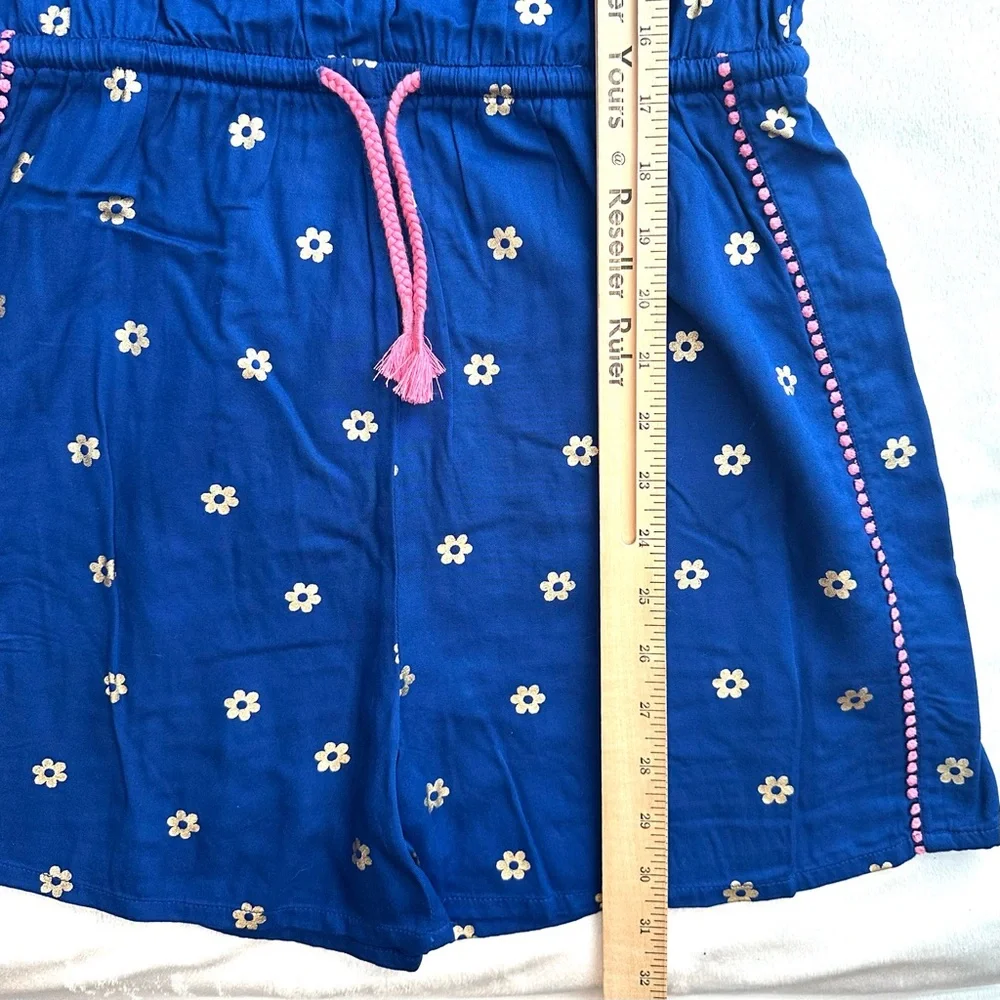 Boden Royal Blue Floral Sleeveless Romper Girls 13-14 Kids Flowers Tank Pink - Picture 5 of 8